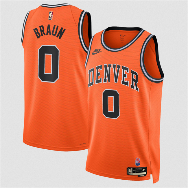 Men's Orange Denver Nuggets #0 Christian Braun 2026/27Classic Edition Stitched Basketball Jersey